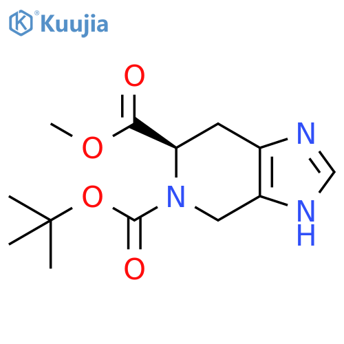 5-(1,1-Dimethylethyl) 6-methyl (6R)-3,4,6,7-tetrahydro-5H-imidazo[4,5-c]pyridine-5,6-dicarboxylate structure