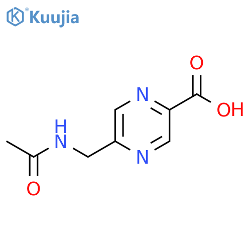 5-[(Acetylamino)methyl]-2-pyrazinecarboxylic acid structure