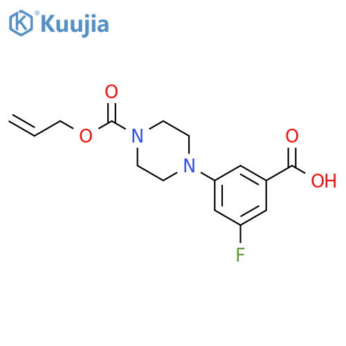 1-(2-Propen-1-yl) 4-(3-carboxy-5-fluorophenyl)-1-piperazinecarboxylate structure