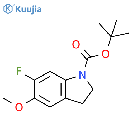 1,1-Dimethylethyl 6-fluoro-2,3-dihydro-5-methoxy-1H-indole-1-carboxylate structure