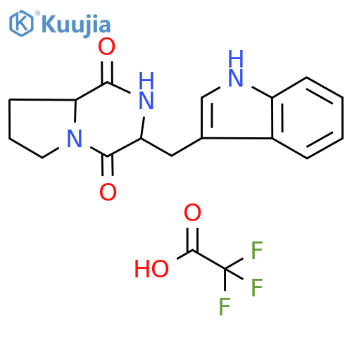 3-((1H-Indol-3-yl)methyl)hexahydropyrrolo[1,2-a]pyrazine-1,4-dione trifluoroacetate structure