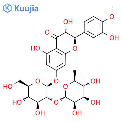 (2R,3R)-7-[(2S,3R,4S,5S,6R)-4,5-Dihydroxy-6-(hydroxymethyl)-3-[(2S,3R,4R,5R,6S)-3,4,5-trihydroxy-6-methyloxan-2-yl]oxyoxan-2-yl]oxy-3,5-dihydroxy-2-(3-hydroxy-4-methoxyphenyl)-2,3-dihydrochromen-4-one structure