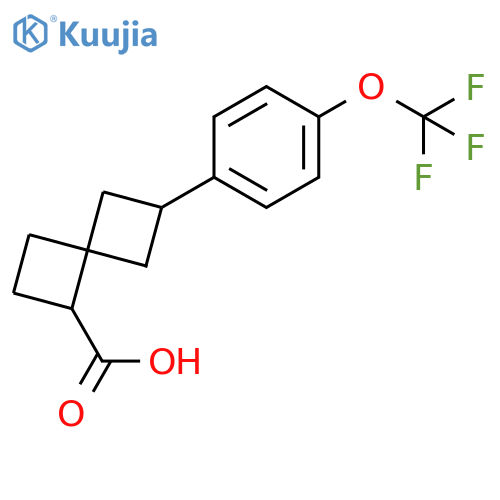 6-[4-(Trifluoromethoxy)phenyl]spiro[3.3]heptane-1-carboxylic acid structure