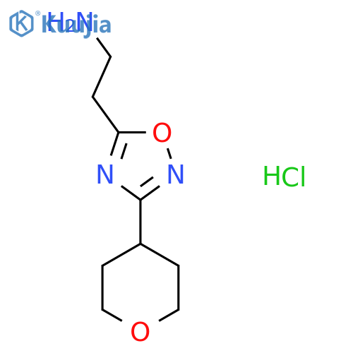 2-3-(oxan-4-yl)-1,2,4-oxadiazol-5-ylethan-1-amine hydrochloride structure
