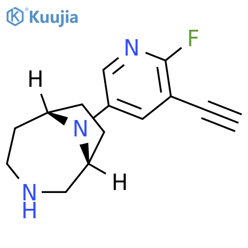 3,9-Diazabicyclo[4.2.1]nonane, 9-(5-ethynyl-6-fluoro-3-pyridinyl)-,(1R,6S)- structure