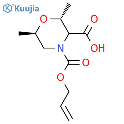 3,4-Morpholinedicarboxylic acid, 2,6-dimethyl-, 4-(2-propen-1-yl) ester, (2R,6R)-rel- structure