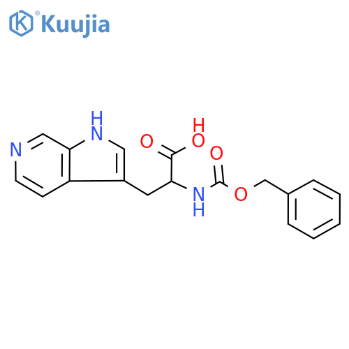 2-{(benzyloxy)carbonylamino}-3-{1H-pyrrolo2,3-cpyridin-3-yl}propanoic acid structure