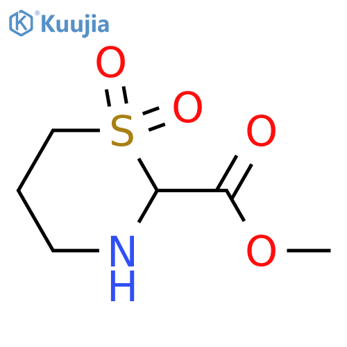 2H-1,3-Thiazine-2-carboxylic acid, tetrahydro-, methyl ester, 1,1-dioxide structure