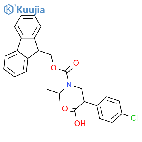 Benzeneacetic acid, 4-chloro-α-[[[(9H-fluoren-9-ylmethoxy)carbonyl](1-methylethyl)amino]methyl]-  structure