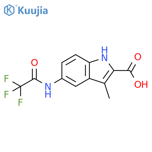 3-Methyl-5-[(2,2,2-trifluoroacetyl)amino]-1H-indole-2-carboxylic acid structure