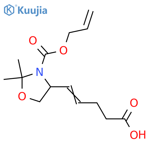 3-Oxazolidinecarboxylic acid, 4-(4-carboxy-1-buten-1-yl)-2,2-dimethyl-, 3-(2-propen-1-yl) ester structure