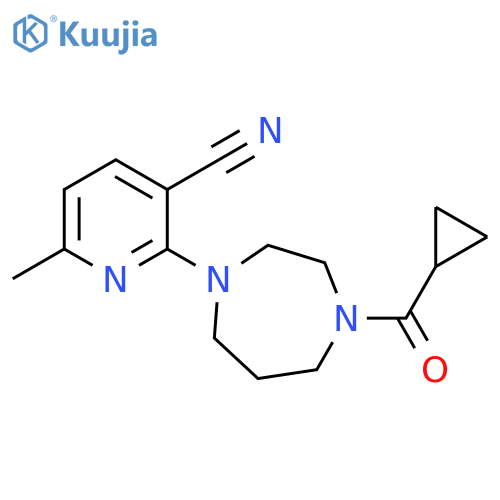 2-(4-cyclopropanecarbonyl-1,4-diazepan-1-yl)-6-methylpyridine-3-carbonitrile structure