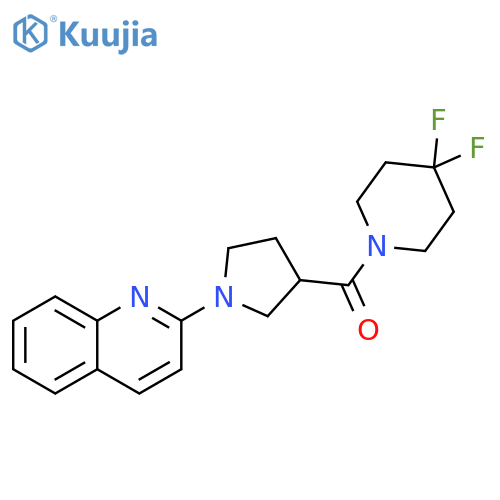 2-[3-(4,4-difluoropiperidine-1-carbonyl)pyrrolidin-1-yl]quinoline structure