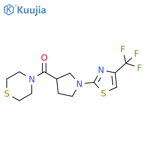 4-{1-[4-(trifluoromethyl)-1,3-thiazol-2-yl]pyrrolidine-3-carbonyl}thiomorpholine structure