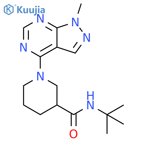 N-tert-butyl-1-{1-methyl-1H-pyrazolo3,4-dpyrimidin-4-yl}piperidine-3-carboxamide structure