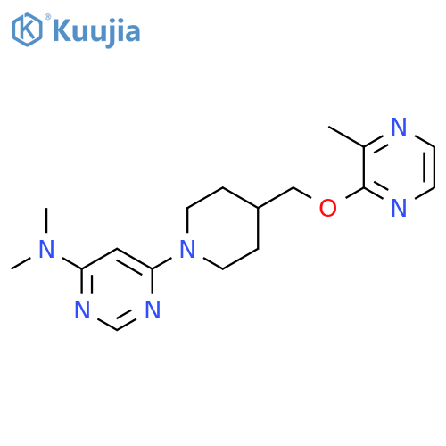 N,N-dimethyl-6-(4-{[(3-methylpyrazin-2-yl)oxy]methyl}piperidin-1-yl)pyrimidin-4-amine structure