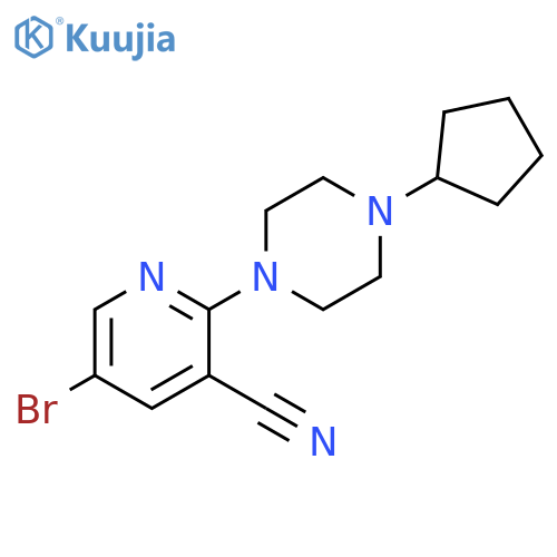 5-bromo-2-(4-cyclopentylpiperazin-1-yl)pyridine-3-carbonitrile structure