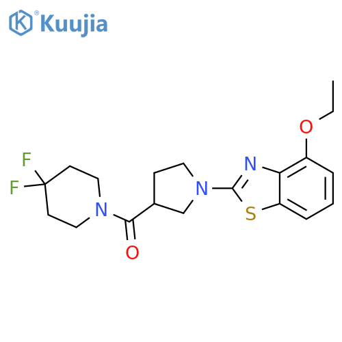 2-[3-(4,4-difluoropiperidine-1-carbonyl)pyrrolidin-1-yl]-4-ethoxy-1,3-benzothiazole structure
