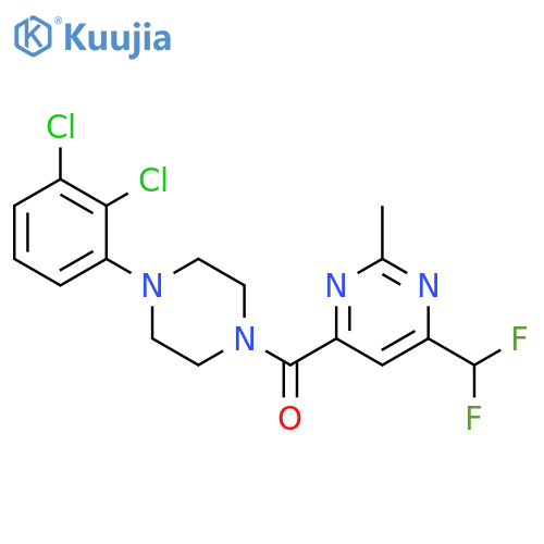 4-[4-(2,3-dichlorophenyl)piperazine-1-carbonyl]-6-(difluoromethyl)-2-methylpyrimidine structure