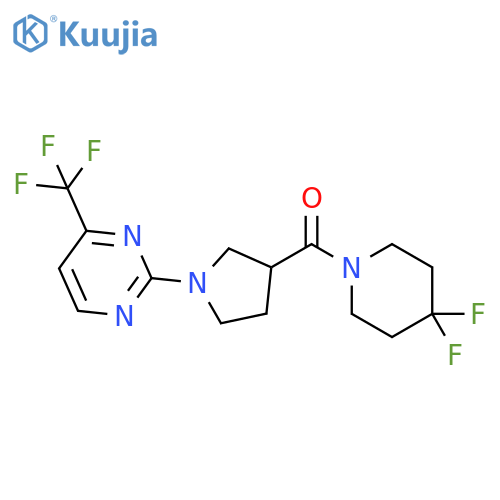 2-3-(4,4-difluoropiperidine-1-carbonyl)pyrrolidin-1-yl-4-(trifluoromethyl)pyrimidine structure