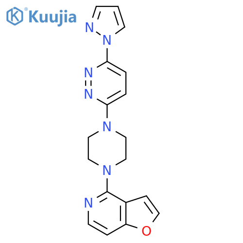 3-(4-{furo[3,2-c]pyridin-4-yl}piperazin-1-yl)-6-(1H-pyrazol-1-yl)pyridazine structure