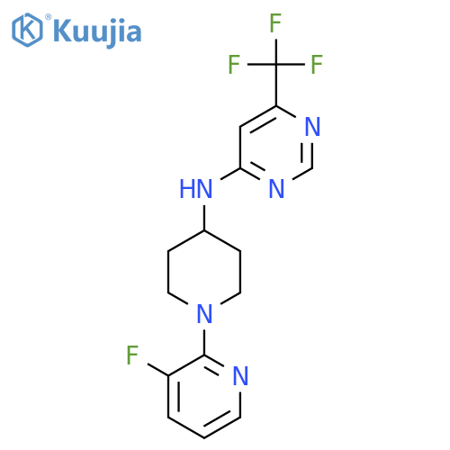 N-[1-(3-fluoropyridin-2-yl)piperidin-4-yl]-6-(trifluoromethyl)pyrimidin-4-amine structure