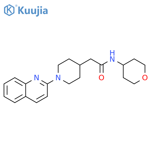 N-(oxan-4-yl)-2-[1-(quinolin-2-yl)piperidin-4-yl]acetamide structure
