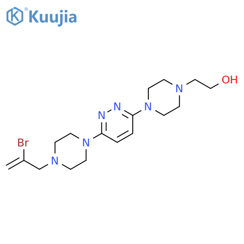 2-(4-{6-[4-(2-bromoprop-2-en-1-yl)piperazin-1-yl]pyridazin-3-yl}piperazin-1-yl)ethan-1-ol structure