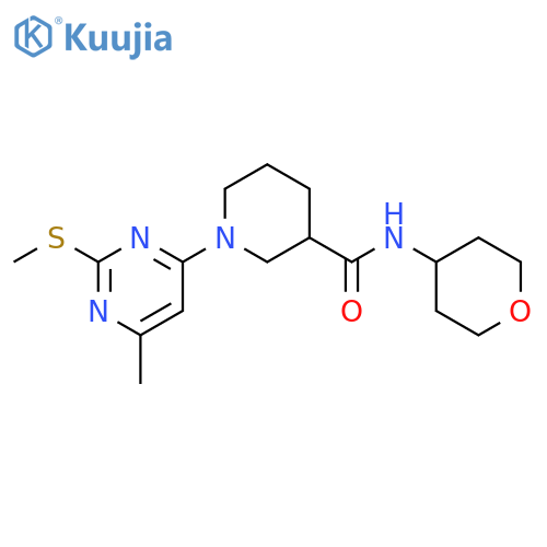 1-[6-methyl-2-(methylsulfanyl)pyrimidin-4-yl]-N-(oxan-4-yl)piperidine-3-carboxamide structure