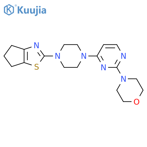 4-[4-(4-{4H,5H,6H-cyclopenta[d][1,3]thiazol-2-yl}piperazin-1-yl)pyrimidin-2-yl]morpholine structure