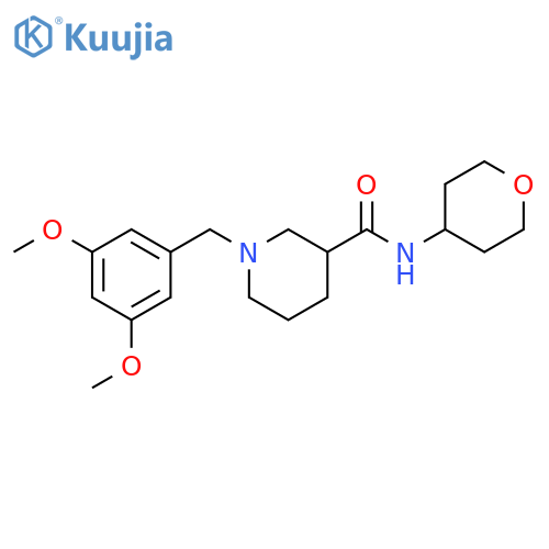 1-[(3,5-dimethoxyphenyl)methyl]-N-(oxan-4-yl)piperidine-3-carboxamide structure
