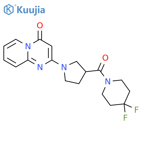 2-[3-(4,4-difluoropiperidine-1-carbonyl)pyrrolidin-1-yl]-4H-pyrido[1,2-a]pyrimidin-4-one structure