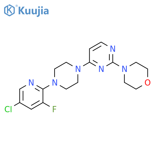 4-{4-[4-(5-chloro-3-fluoropyridin-2-yl)piperazin-1-yl]pyrimidin-2-yl}morpholine structure