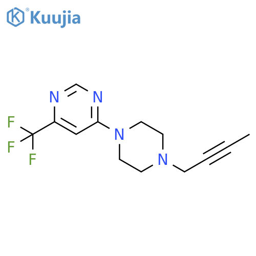 4-[4-(but-2-yn-1-yl)piperazin-1-yl]-6-(trifluoromethyl)pyrimidine structure