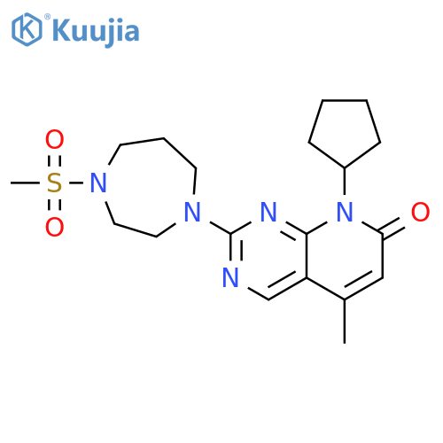 8-cyclopentyl-2-(4-methanesulfonyl-1,4-diazepan-1-yl)-5-methyl-7H,8H-pyrido[2,3-d]pyrimidin-7-one structure
