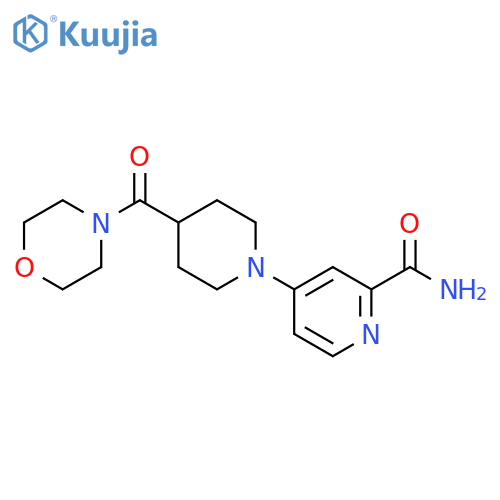 4-[4-(morpholine-4-carbonyl)piperidin-1-yl]pyridine-2-carboxamide structure