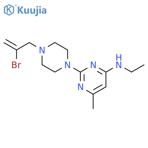2-[4-(2-bromoprop-2-en-1-yl)piperazin-1-yl]-N-ethyl-6-methylpyrimidin-4-amine structure