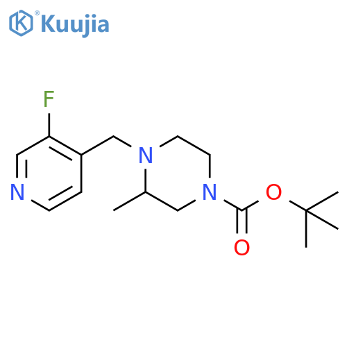 tert-butyl 4-[(3-fluoropyridin-4-yl)methyl]-3-methylpiperazine-1-carboxylate structure