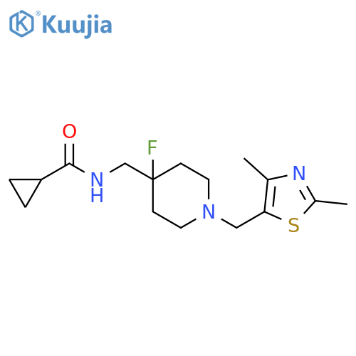 N-({1-[(2,4-dimethyl-1,3-thiazol-5-yl)methyl]-4-fluoropiperidin-4-yl}methyl)cyclopropanecarboxamide structure