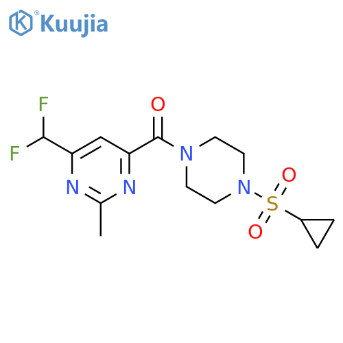 4-[4-(cyclopropanesulfonyl)piperazine-1-carbonyl]-6-(difluoromethyl)-2-methylpyrimidine structure