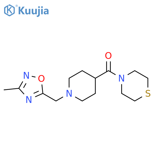4-{1-[(3-methyl-1,2,4-oxadiazol-5-yl)methyl]piperidine-4-carbonyl}thiomorpholine structure