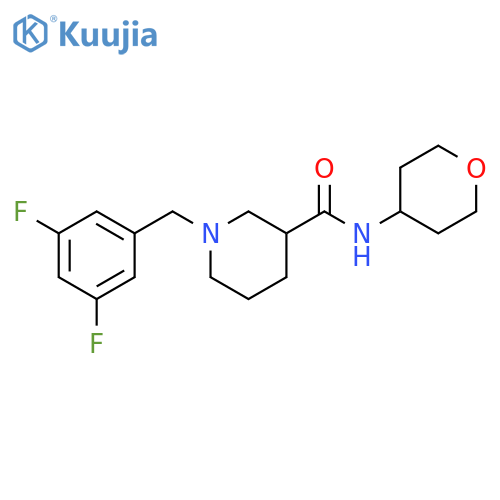 1-[(3,5-difluorophenyl)methyl]-N-(oxan-4-yl)piperidine-3-carboxamide structure