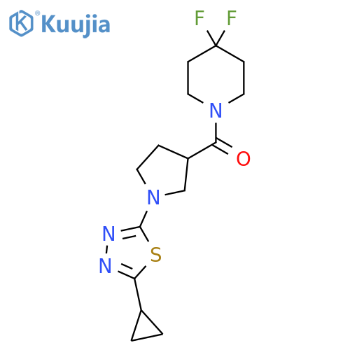 1-[1-(5-Cyclopropyl-1,3,4-thiadiazol-2-yl)pyrrolidine-3-carbonyl]-4,4-difluoropiperidine structure