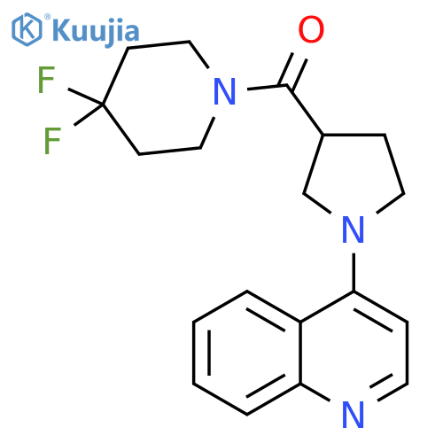 4-[3-(4,4-difluoropiperidine-1-carbonyl)pyrrolidin-1-yl]quinoline structure