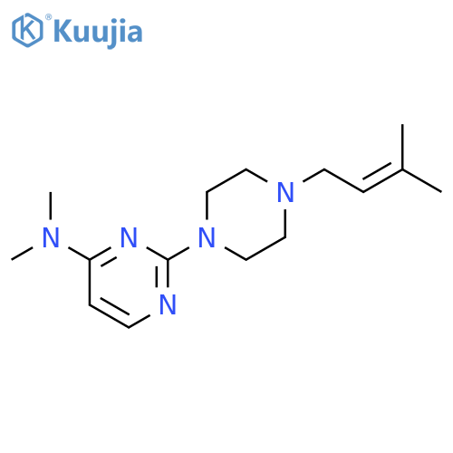 N,N-dimethyl-2-[4-(3-methylbut-2-en-1-yl)piperazin-1-yl]pyrimidin-4-amine structure