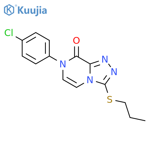 7-(4-chlorophenyl)-3-(propylsulfanyl)-7H,8H-[1,2,4]triazolo[4,3-a]pyrazin-8-one structure