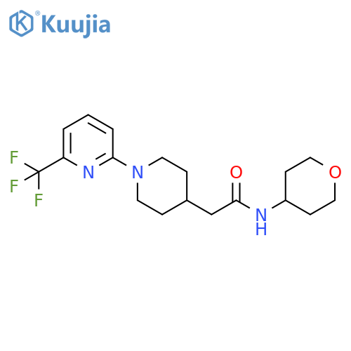 N-(oxan-4-yl)-2-{1-[6-(trifluoromethyl)pyridin-2-yl]piperidin-4-yl}acetamide structure