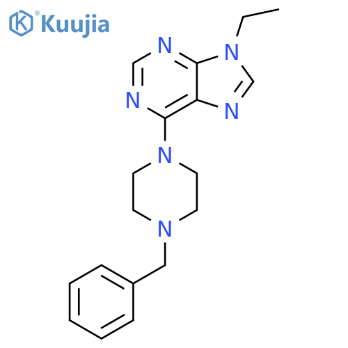 6-(4-benzylpiperazin-1-yl)-9-ethyl-9H-purine structure