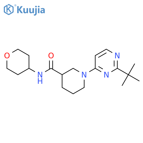 1-(2-tert-butylpyrimidin-4-yl)-N-(oxan-4-yl)piperidine-3-carboxamide structure
