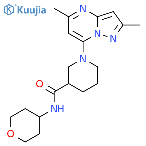 1-{2,5-dimethylpyrazolo[1,5-a]pyrimidin-7-yl}-N-(oxan-4-yl)piperidine-3-carboxamide structure